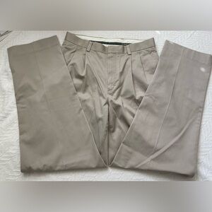 L.L. Bean Men's Wrinkle-Free Double Chinos, Natural Fit, Hidden Comfort, Pleated